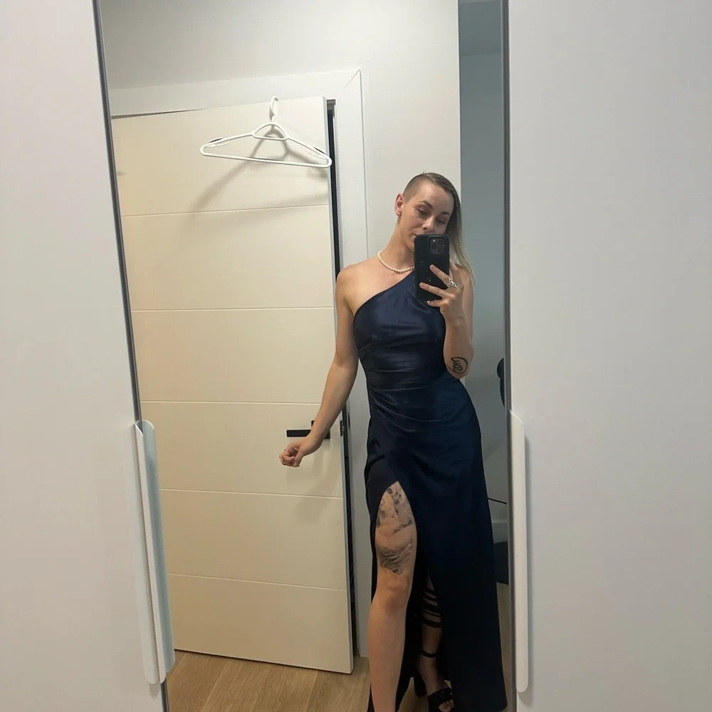 BHLDN One-Shoulder Navy Dress - Picture 3 of 3